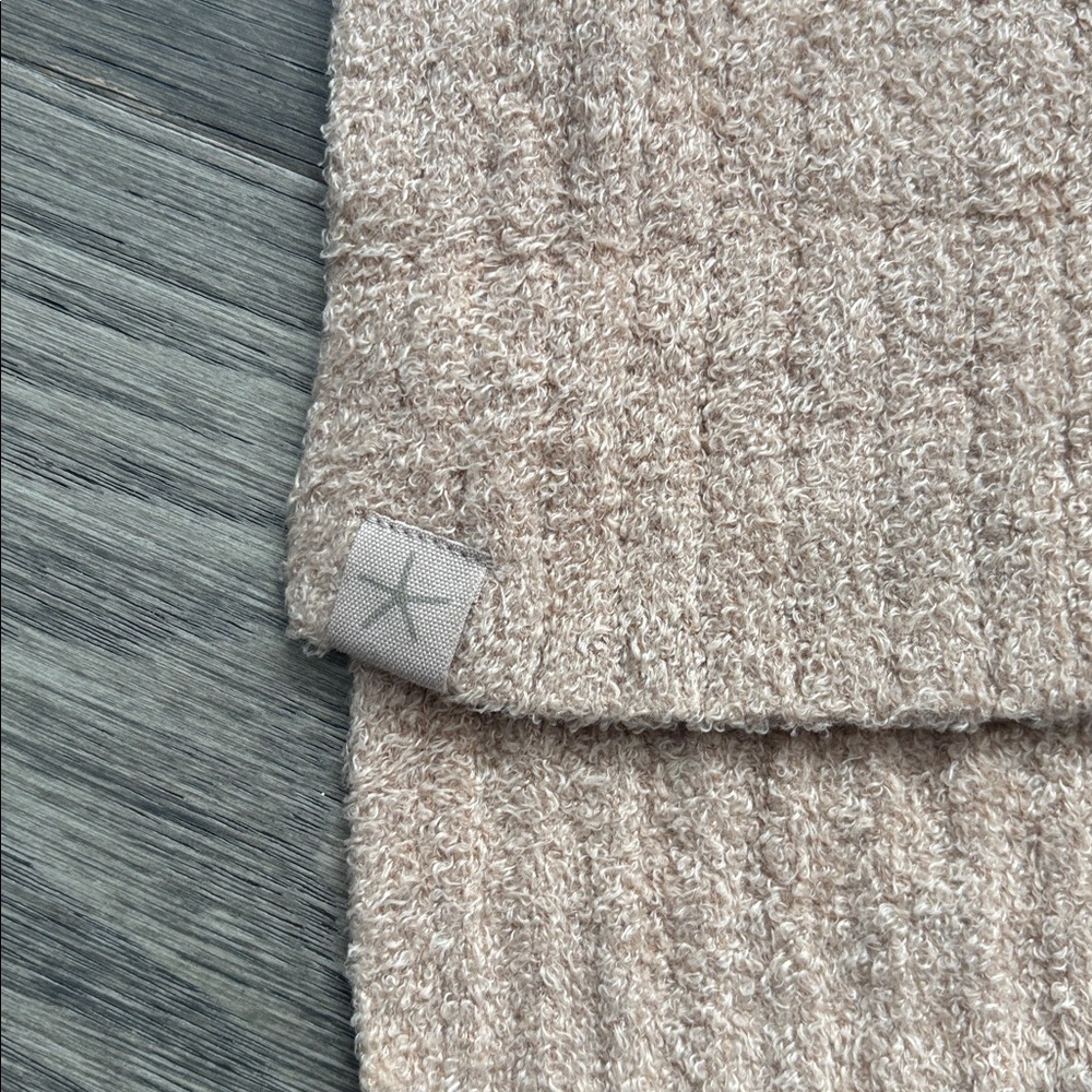 Barefoot Dreams | Cozy Chic Lite Half Zip Poncho Soft Camel Chenille Sweater S/M - Picture 5 of 16